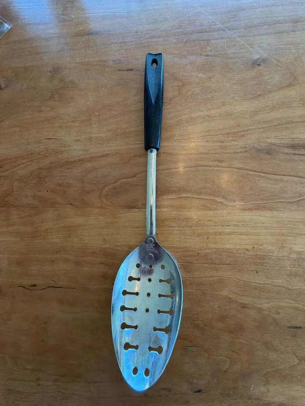 Vintage Ekco Chromium Plated Slotted Serving Spoon